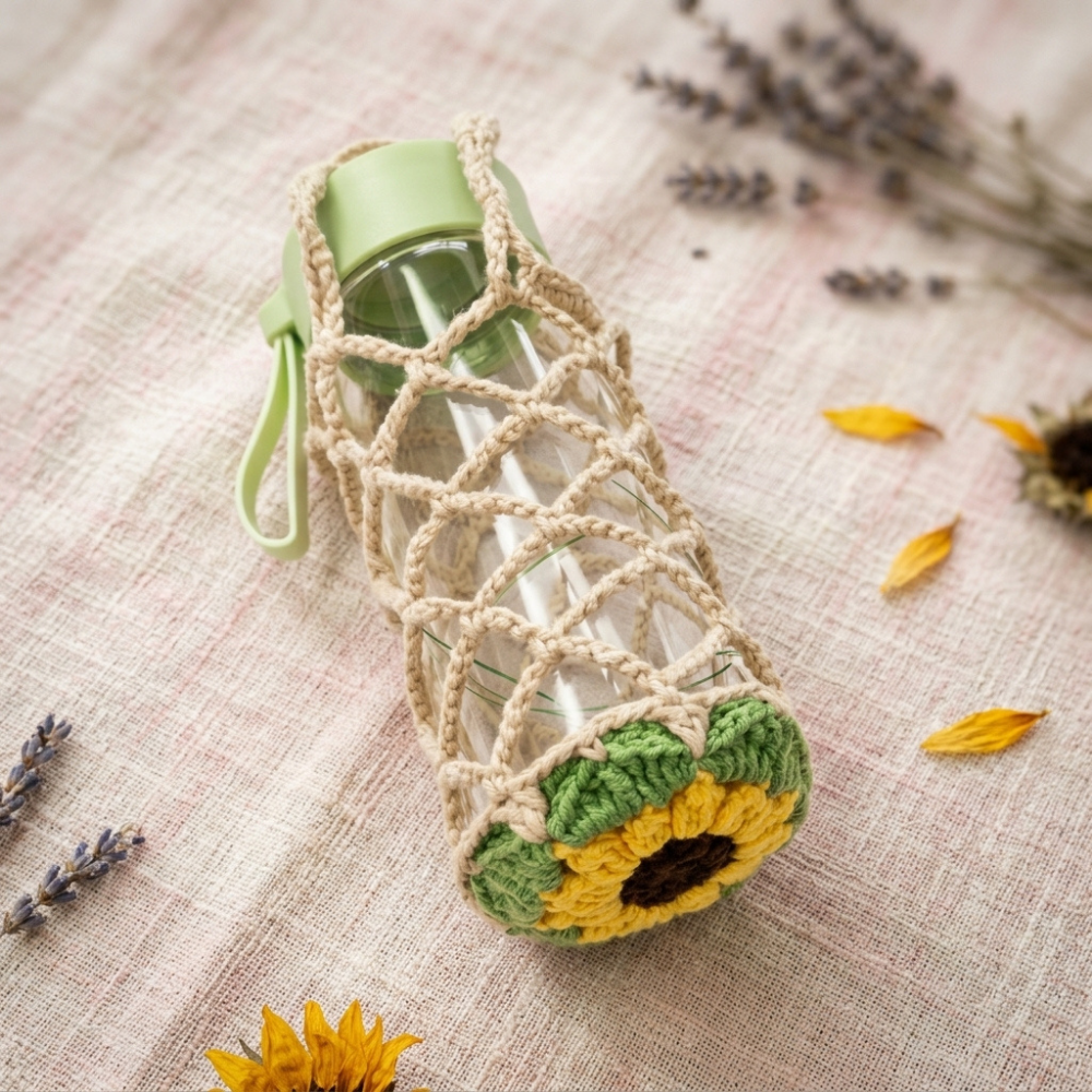 10-in-1 Water Bottle Holder, Mesh Bag & Bag Charm Crochet Pattern