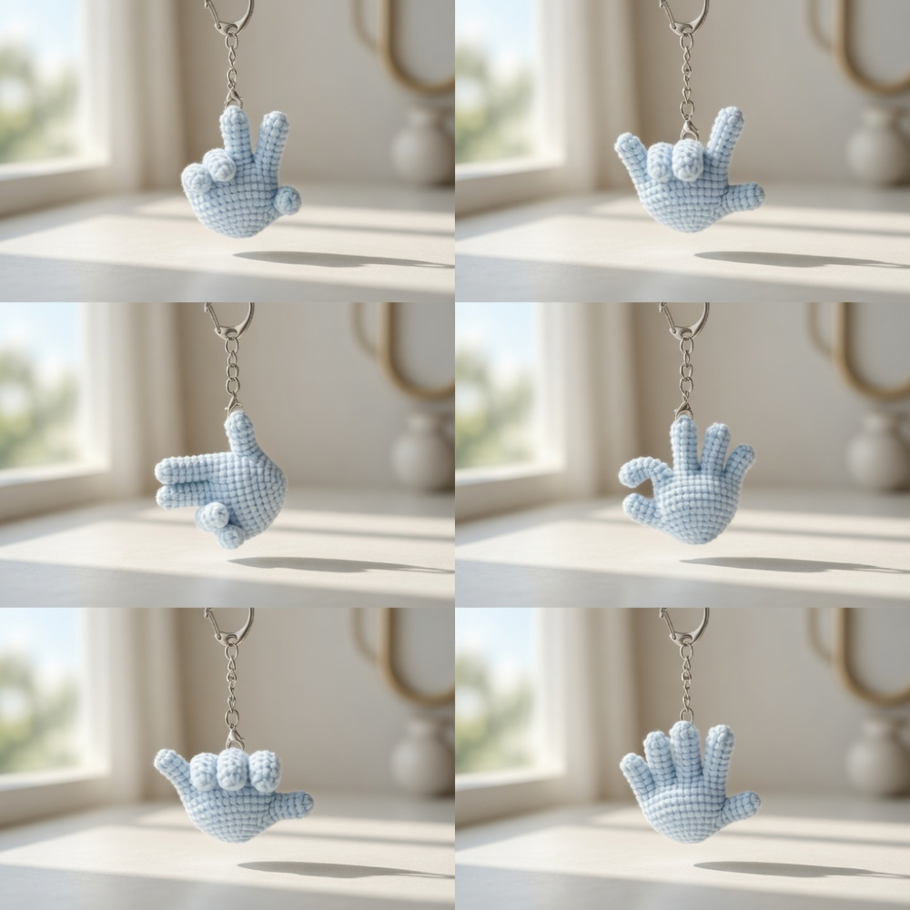 Mini Crochet Hand Keychain Pattern