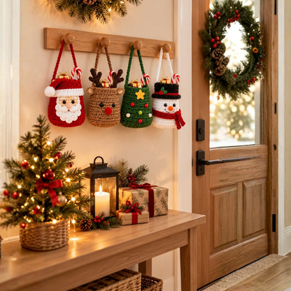 Mini Christmas Door Pocket Crochet Pattern
