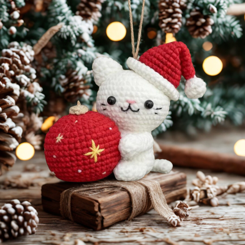 Cat and Ball Christmas Crochet Pattern