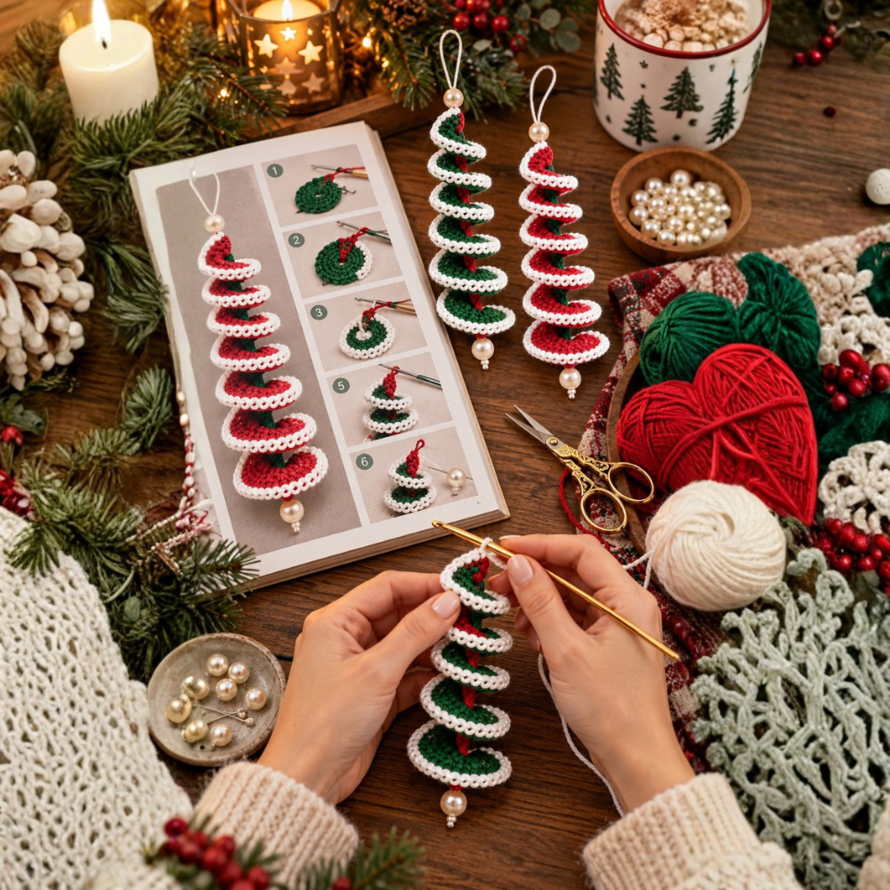 Spiral Swirl Christmas Ornament Crochet Pattern
