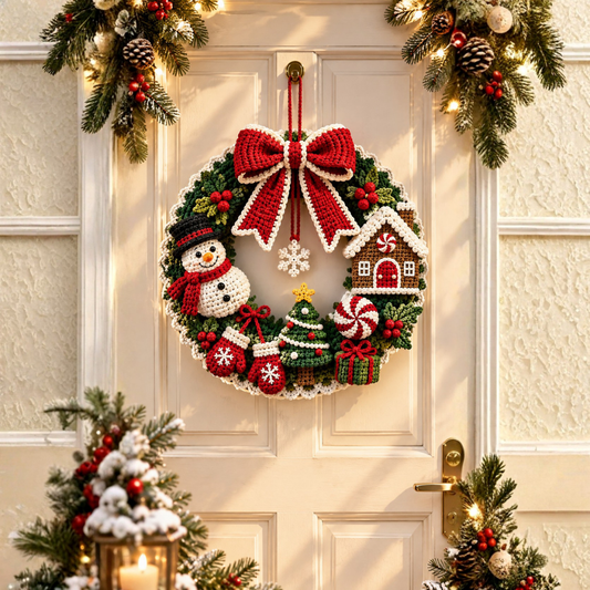 Snowman Gingerbread House Door Decor