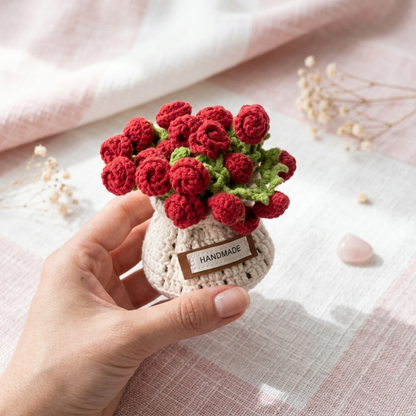 Rose Bouquet Cup Holder Crochet Pattern