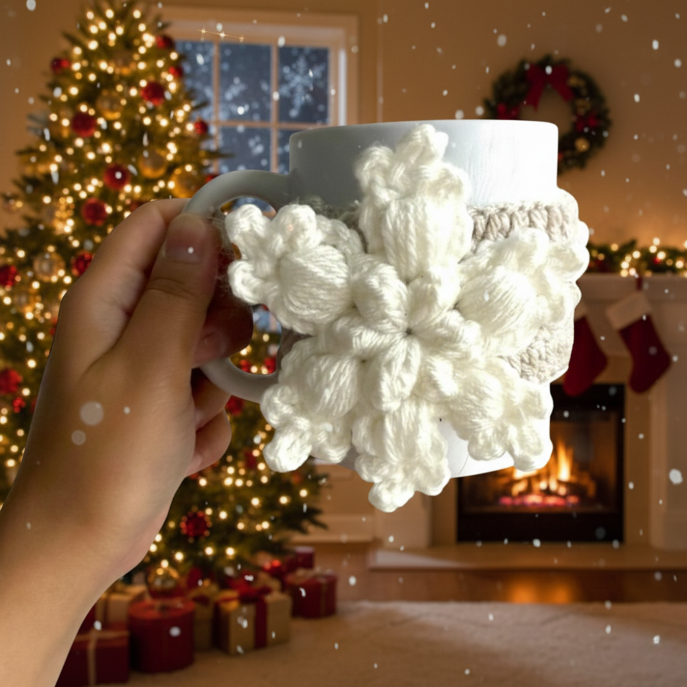 Snow kissed Star Mug Cozy Crochet Pattern