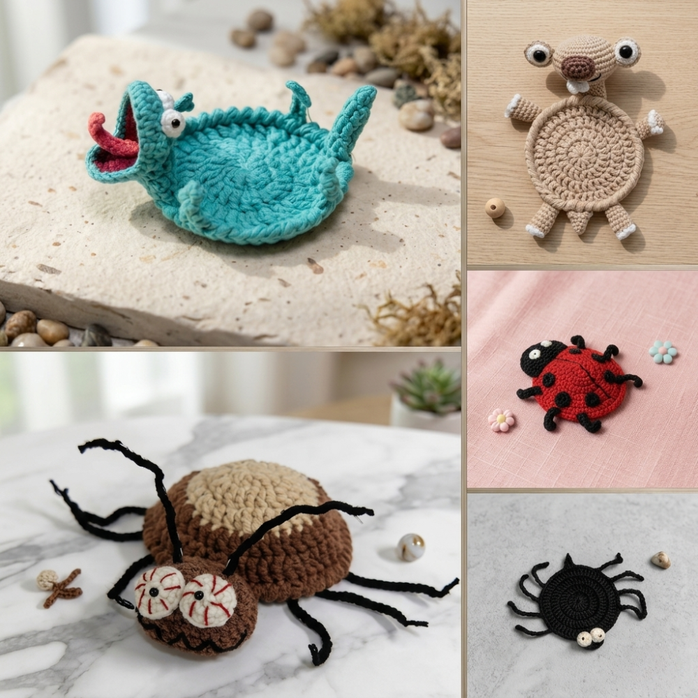22-in-1 Animal Coaster Crochet Pattern Set
