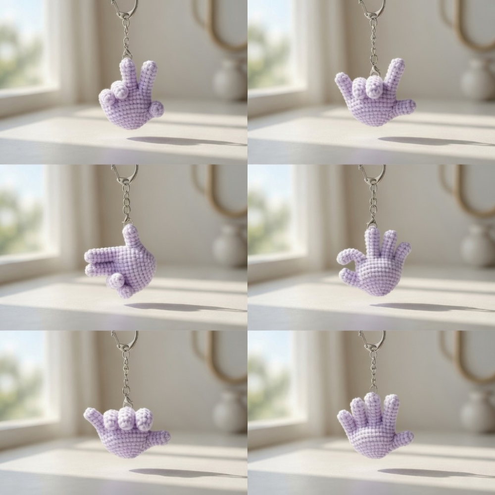 Mini Crochet Hand Keychain Pattern