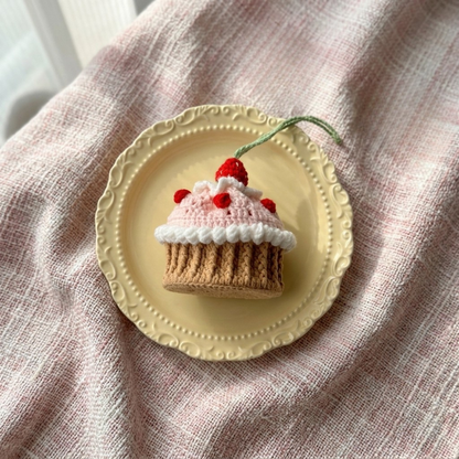 Strawberry Cake Cup Holder Crochet Pattern