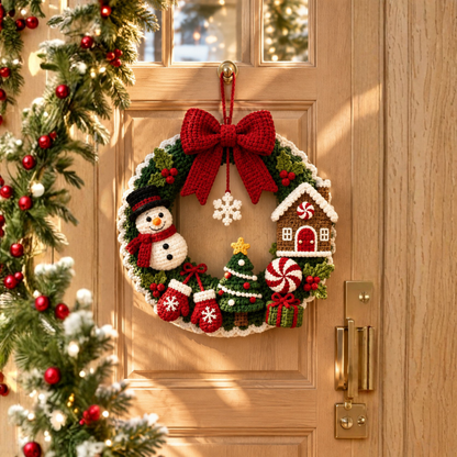 Snowman Gingerbread House Door Decor