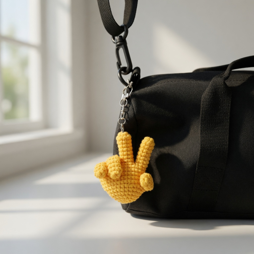 Mini Crochet Hand Keychain Pattern