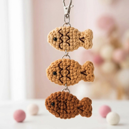 Taiyaki Fish Keychain Crochet Pattern