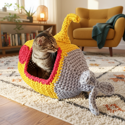 Captain Cat House Crochet Pattern