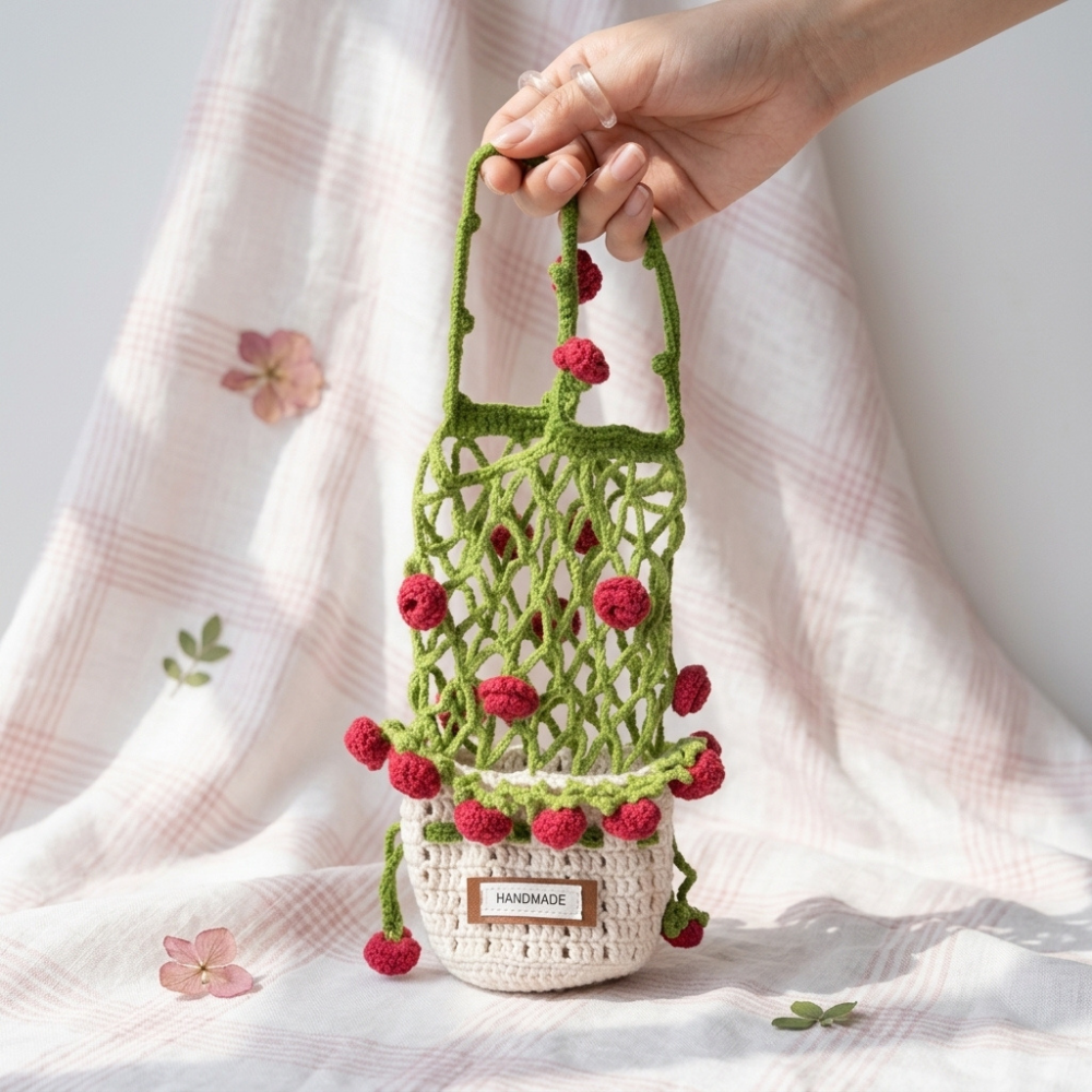 Rose Bouquet Cup Holder Crochet Pattern
