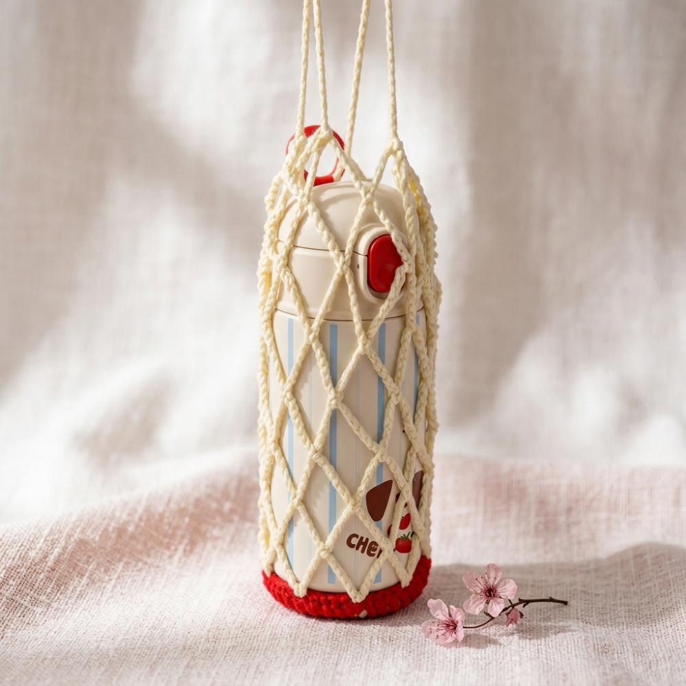 3-in-1 Fruit Crochet Pattern Bundle – Water Bottle Holder, Mesh Bag & Bag Charm