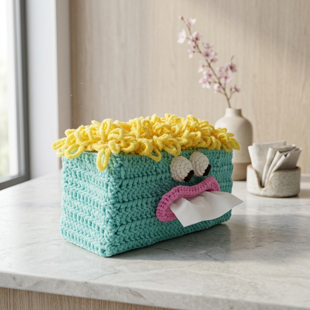 Cute Character Tissue Box Cover Crochet Pattern Bundle Cake & Bunny