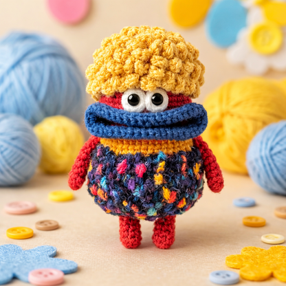 4-in-1 Colorful Amigurumi Big Lips Monster Pouch Crochet Pattern