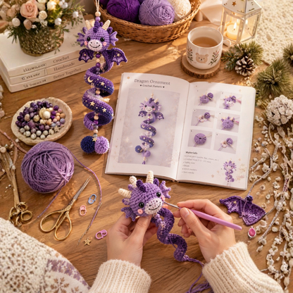 5-in-1 Crochet Dragon Spiral Hanging Pattern