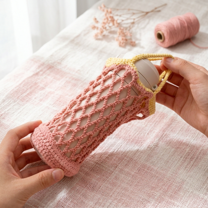3-in-1 Fruit Crochet Pattern Bundle – Water Bottle Holder, Mesh Bag & Bag Charm