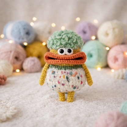 4-in-1 Colorful Amigurumi Big Lips Monster Pouch Crochet Pattern