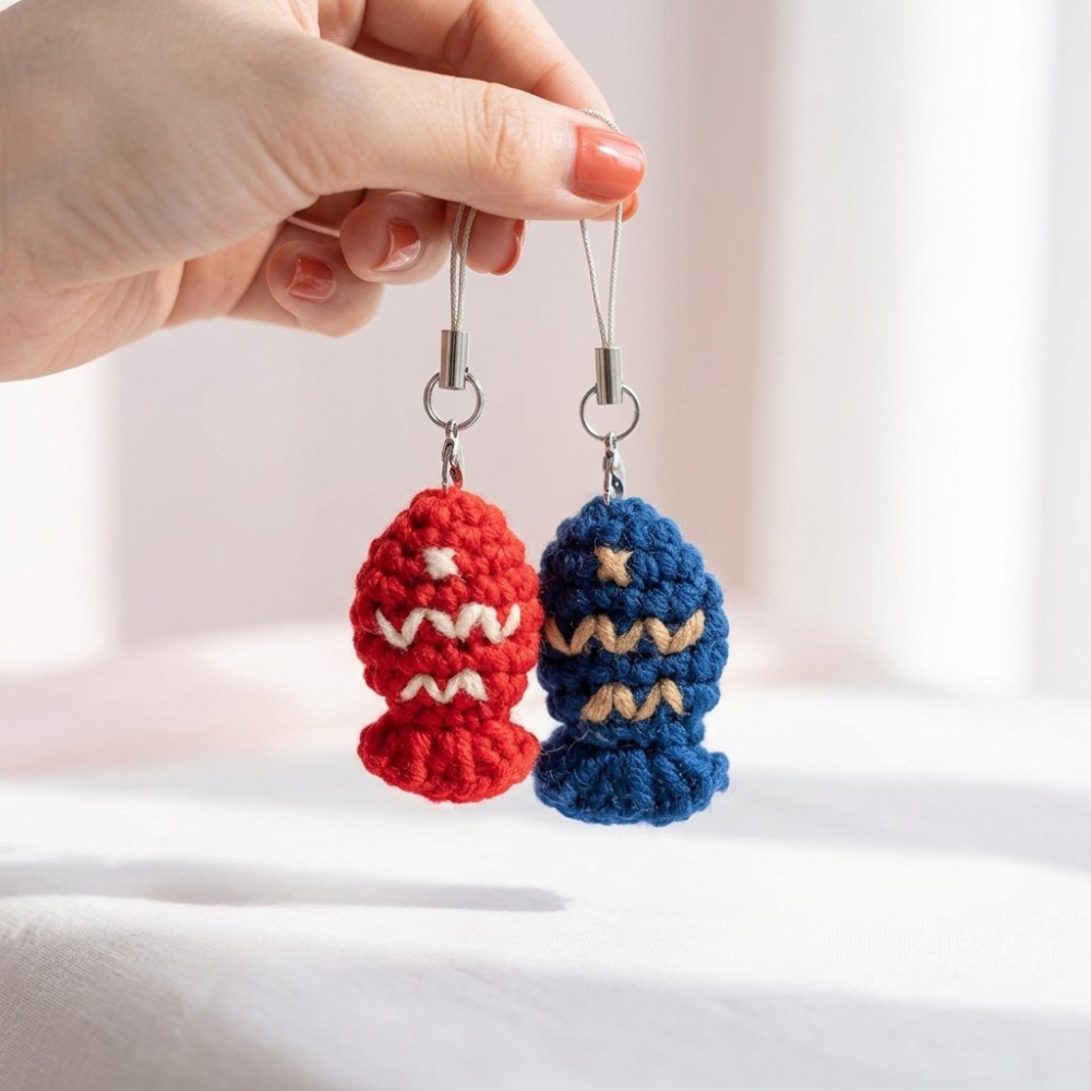 Taiyaki Fish Keychain Crochet Pattern