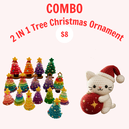 2 In 1 Colorful Christmas Tree Crochet Pattern